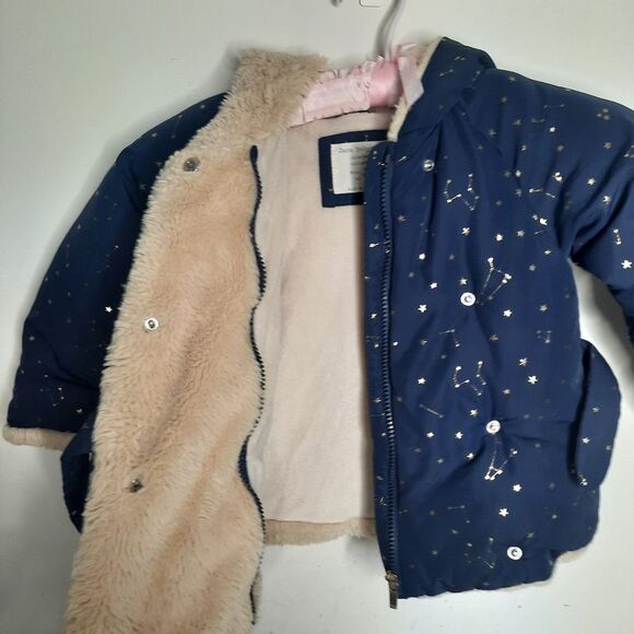 Zara Baby Girl Outerwear Collection Constellation Coat Size 2/3 Years - Picture 3 of 6